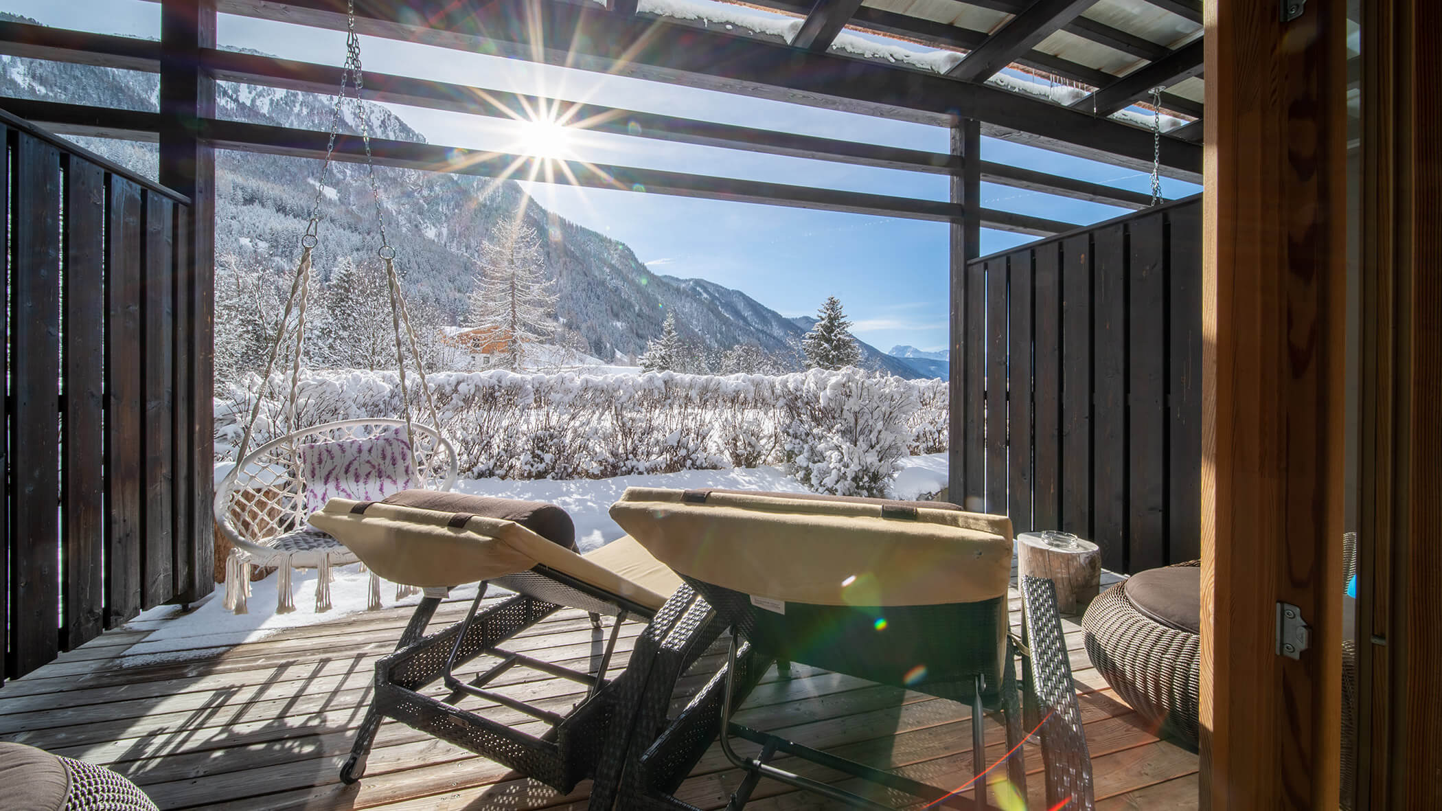 Sonne tanken im Winter